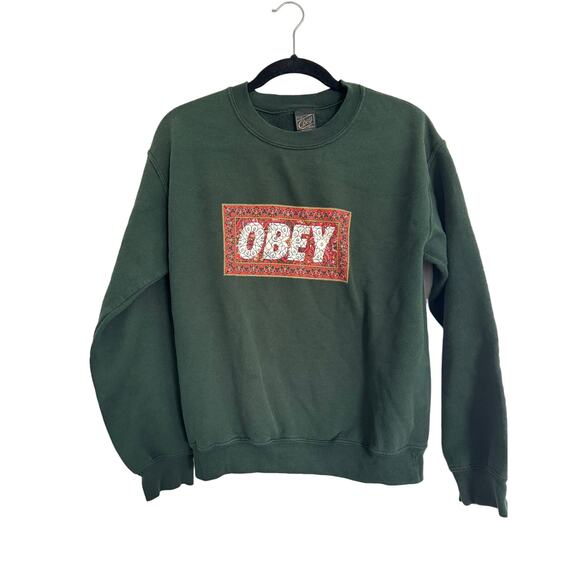 Obey Other - Obey Pull Over Sweatshirt Forest Green Size Small
